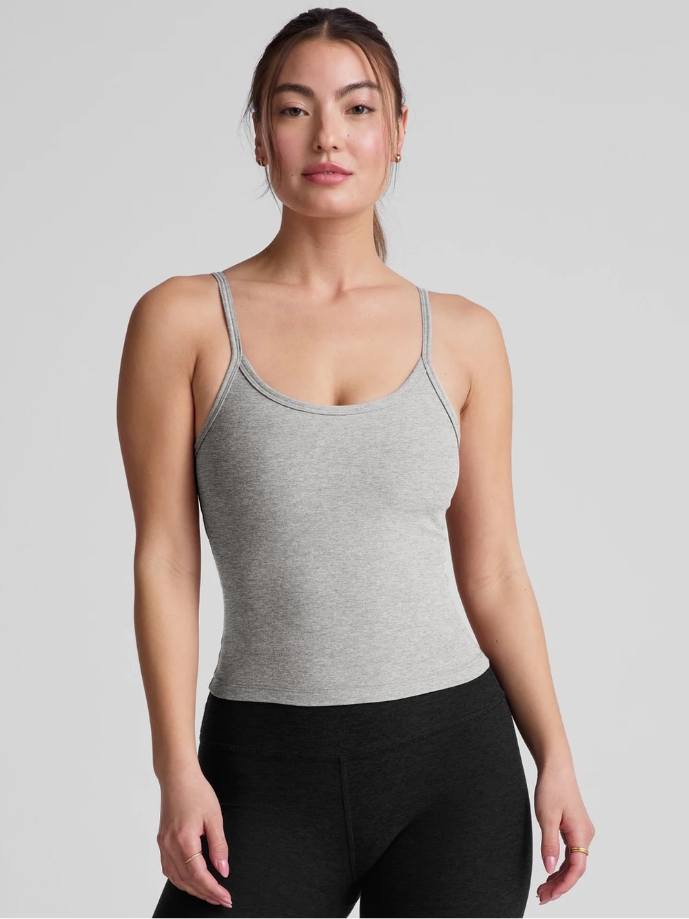Beyond Yoga Heather Gray Scoop Neck Tank